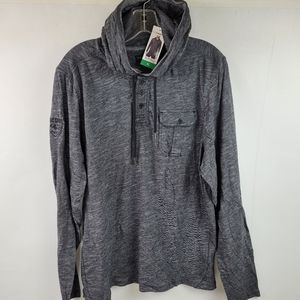 --SOLD--Buffalo David Bitton Hoodie Henley Mens XL Black